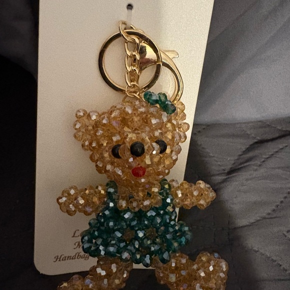 Natasha Couture Accessories - Natasha Couture beaded teddy bear w/ dress purse charm NWT